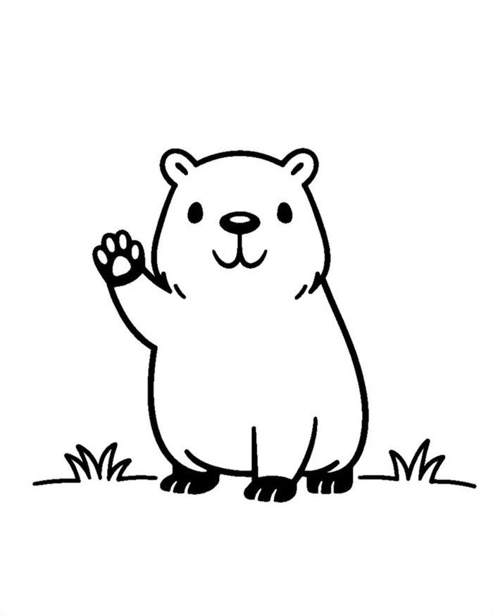 Hình capybara tô màu ngộ nghĩnh dễ thương