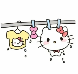 Hình sticker Hello Kitty messenger đáng yêu