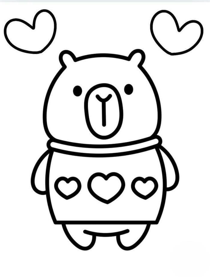 In tranh tô màu capybara rõ nét đẹp