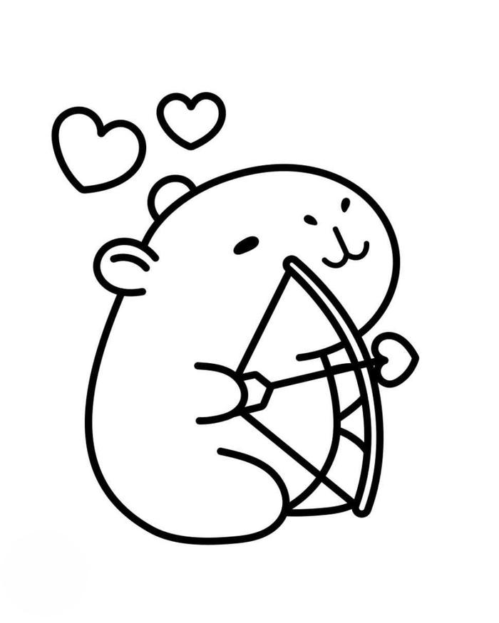 Tô màu capybara chibi cute đáng yêu bé