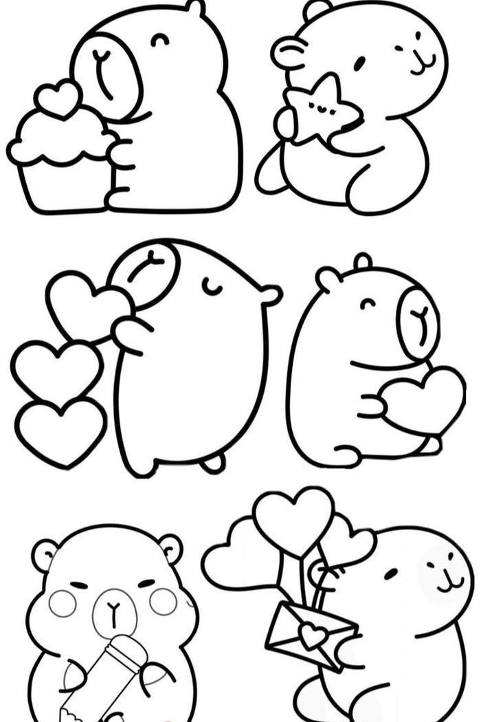 Tô màu capybara đáng yêu cho bé vui