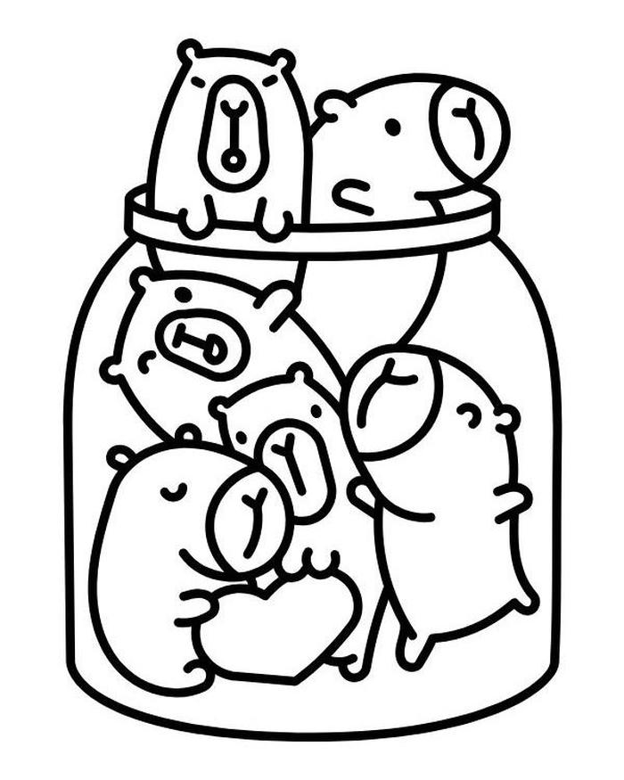 Tô màu capybara dễ thương đáng yêu bé