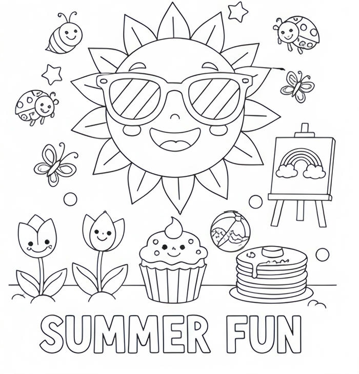 Tô màu ông mặt trời vui vẻ