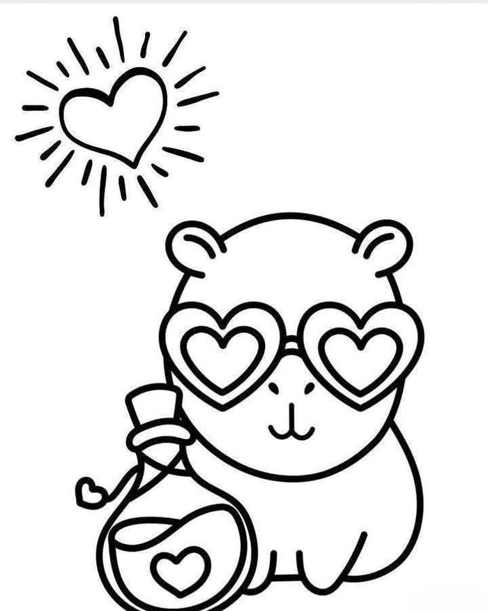 Tranh tô màu capybara cute giúp bé sáng tạo