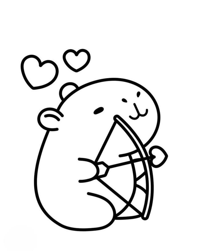 Tranh tô màu capybara cute phù hợp trẻ em