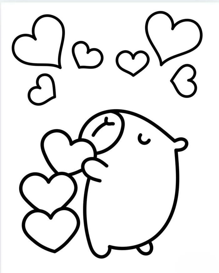 Tranh tô màu capybara cute với nét vẽ đáng yêu