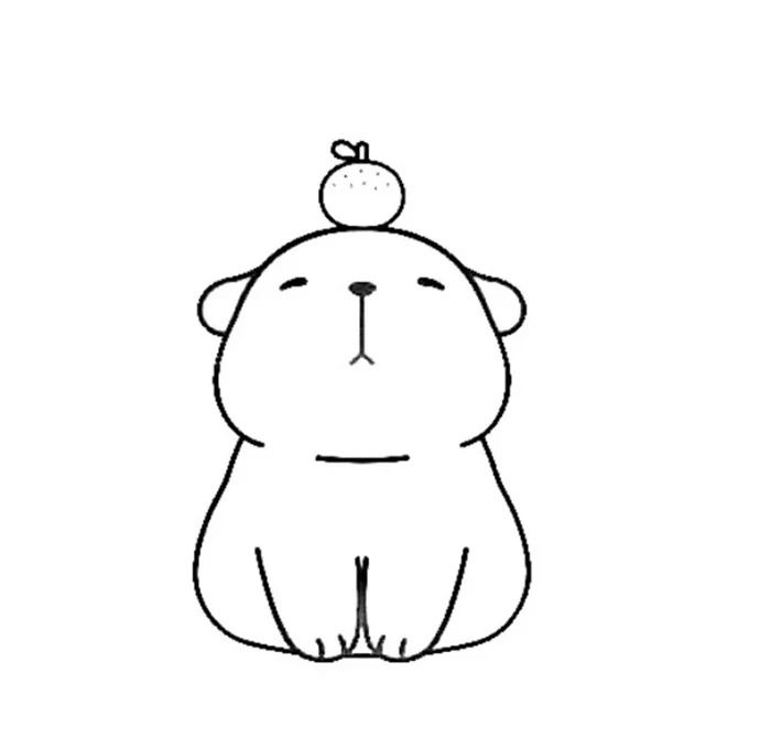 Tranh tô màu capybara dịu dàng đáng yêu