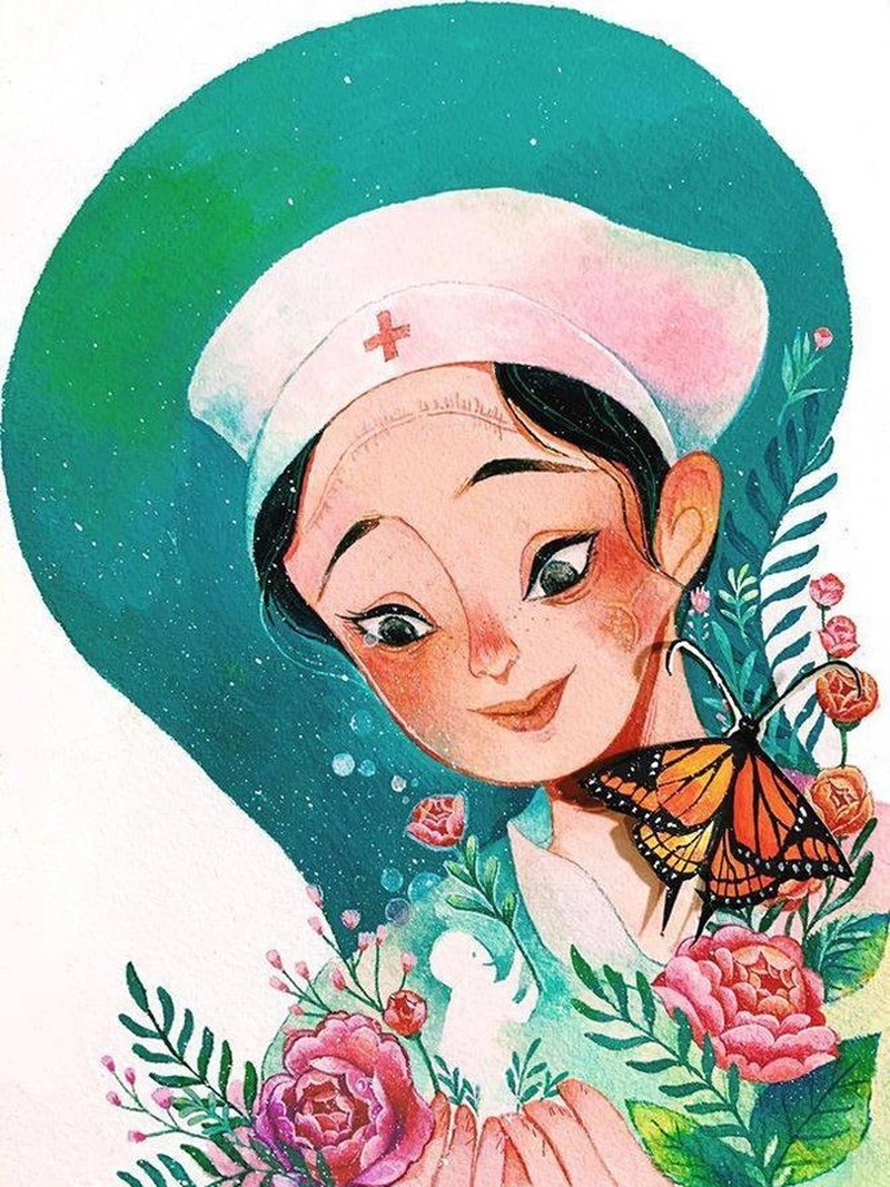 Vẽ tranh về nghề bác sĩ thể hiện lòng nhân ái