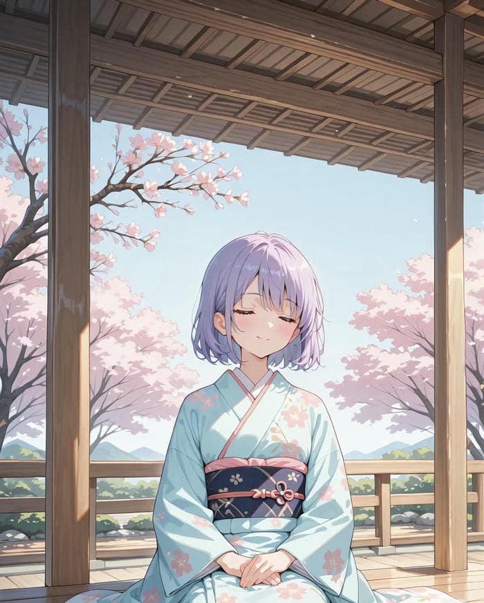 ảnh anime cánh hoa anh đào