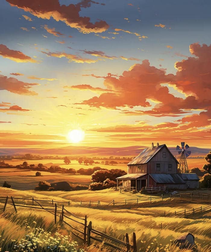 ảnh anime chiều rực sáng