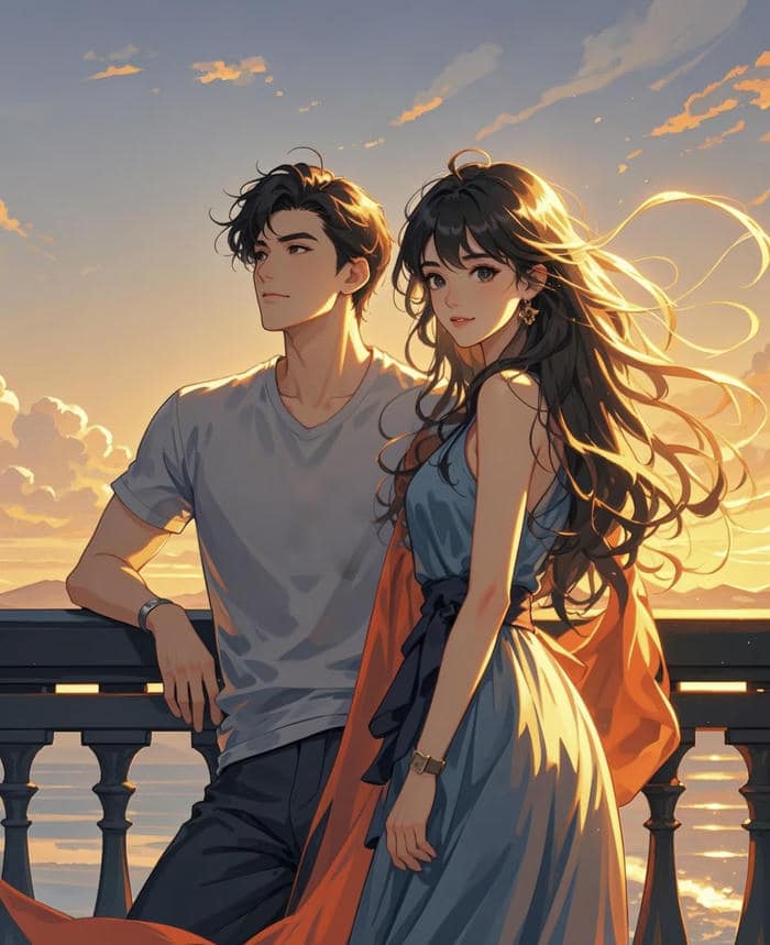 ảnh anime chiều vàng