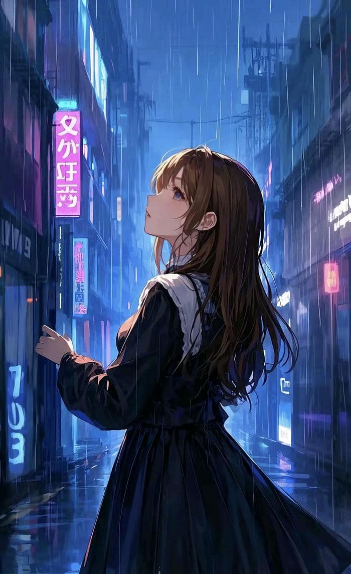 ảnh anime dưới mưa