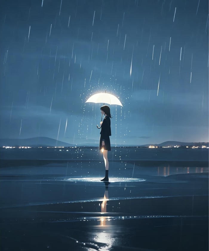 ảnh anime mưa cô quạnh