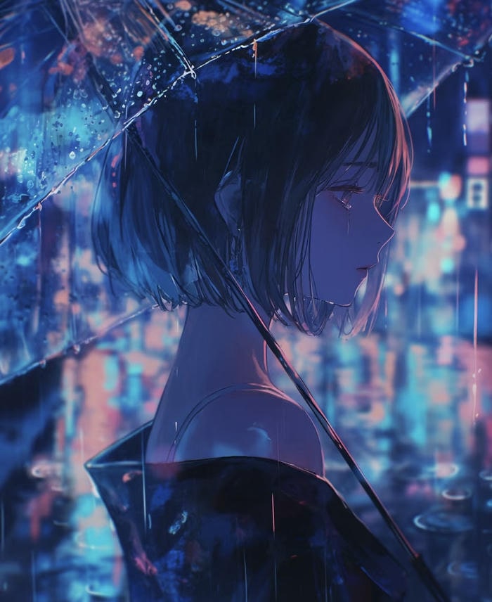 ảnh anime mưa nhẹ