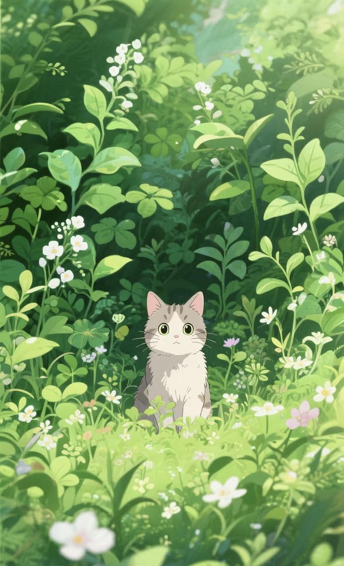 ảnh anime nền cây xanh