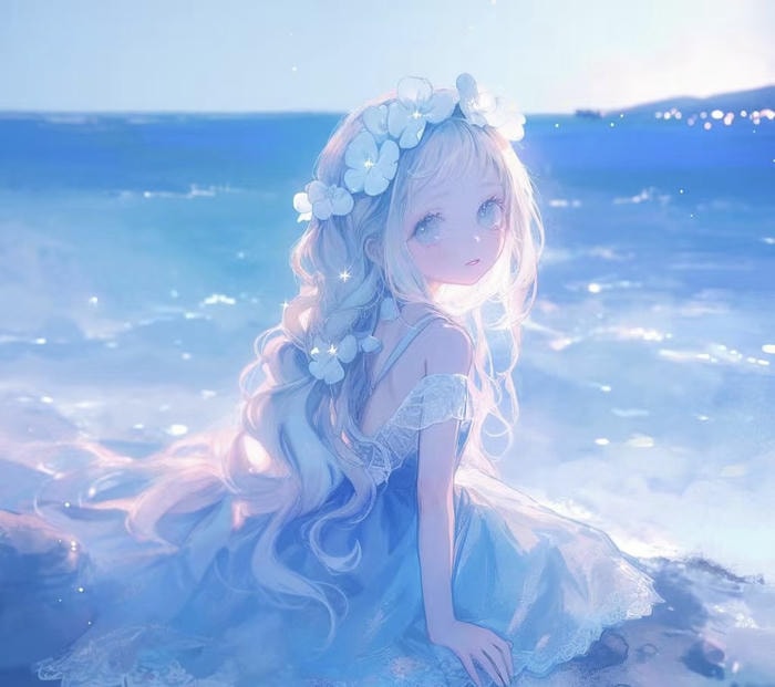 ảnh anime nền trời xanh