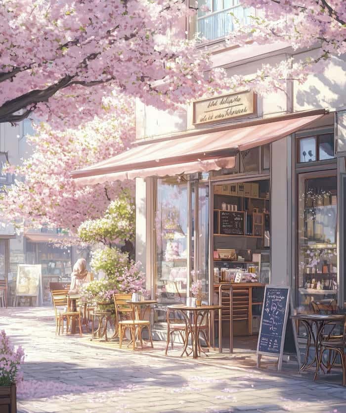 ảnh anime sắc hồng anh đào