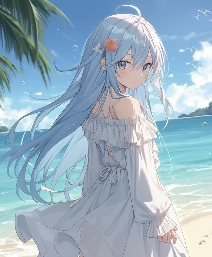 ảnh anime xanh dịu