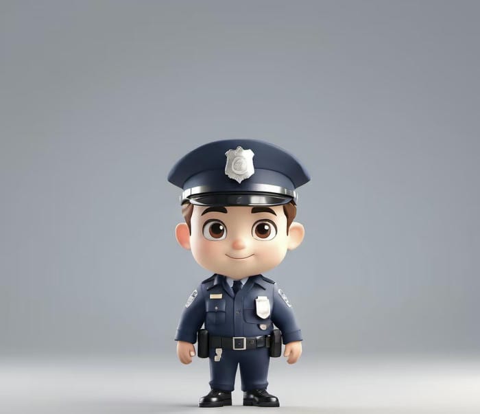 ảnh chibi công an đáng yêu