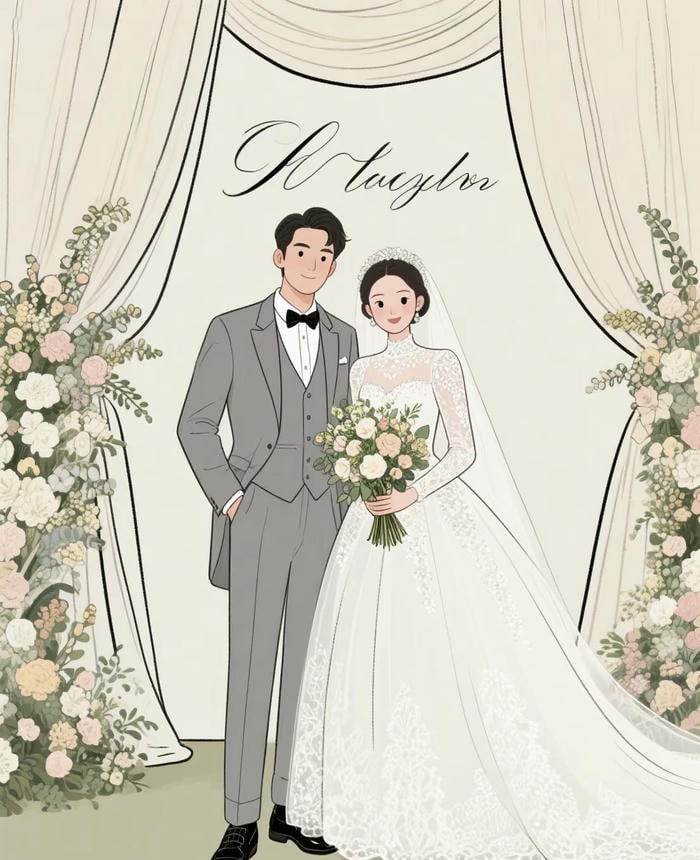 ảnh chibi cưới tạo dáng