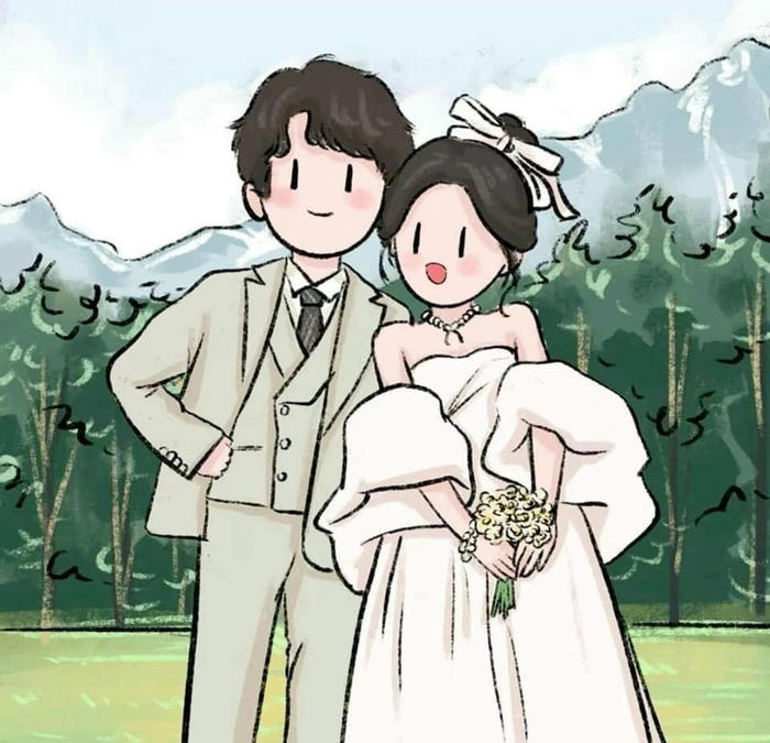 ảnh cưới chibi đáng yêu