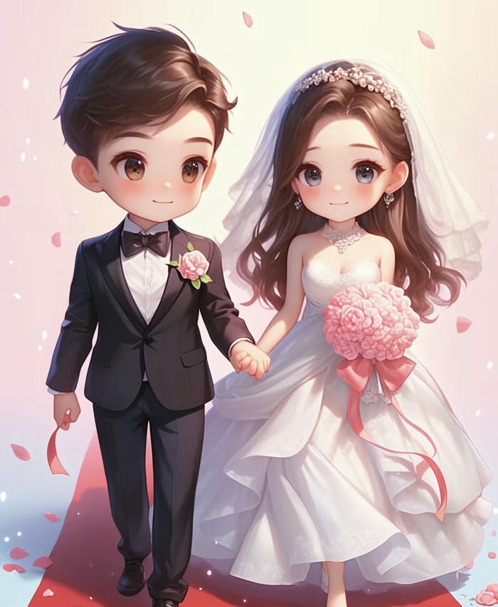 ảnh cưới chibi ngọt ngào