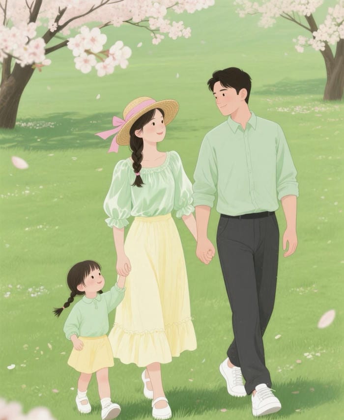 ảnh gia đình chibi cực đáng yêu