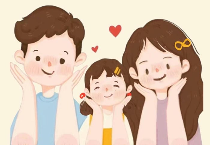 ảnh gia đình chibi cực yêu