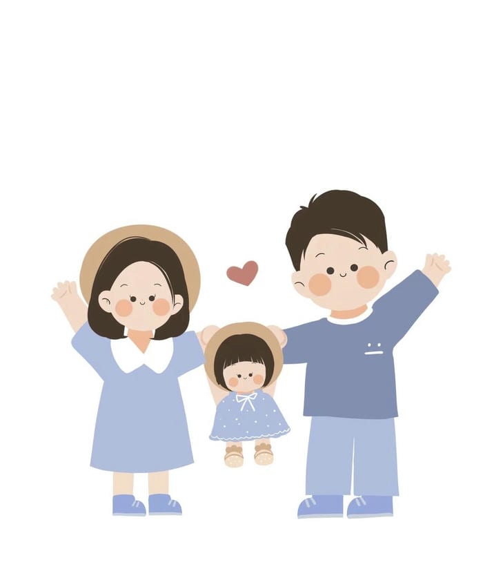 ảnh gia đình chibi sum vầy siêu đẹp