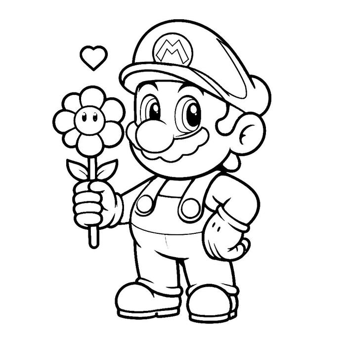 ảnh mario hình tô theo chủ đề game