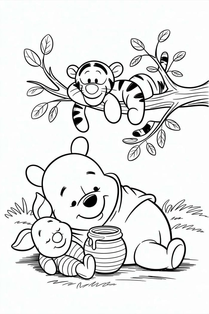 ảnh tô màu con gấu dễ thương