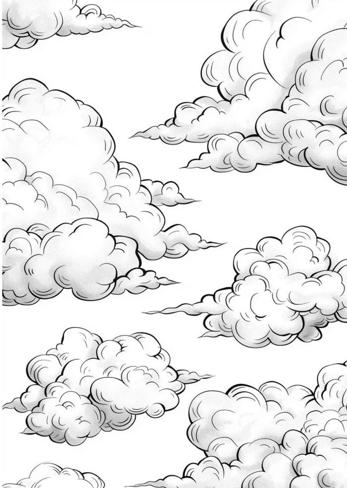 ảnh tô màu mây nhẹ nhàng