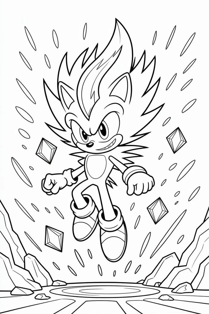 ảnh tô màu sonic sáng tạo thú vị