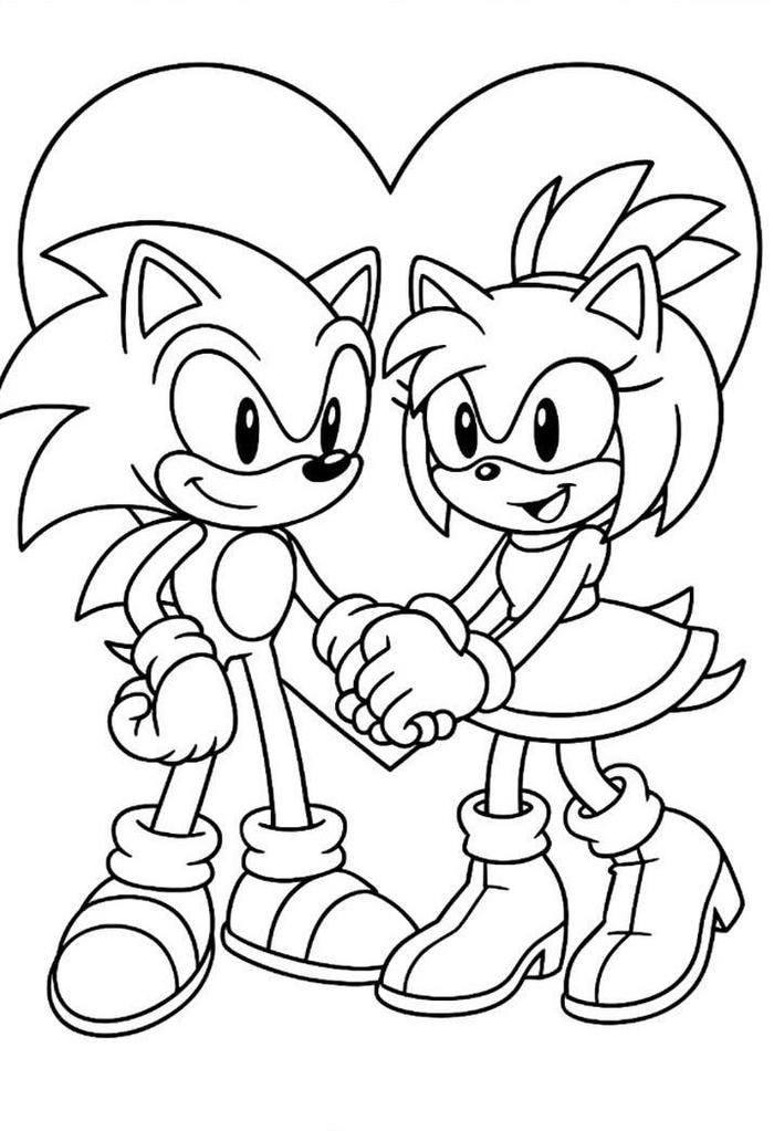 ảnh tô màu sonic vui tươi hào hứng