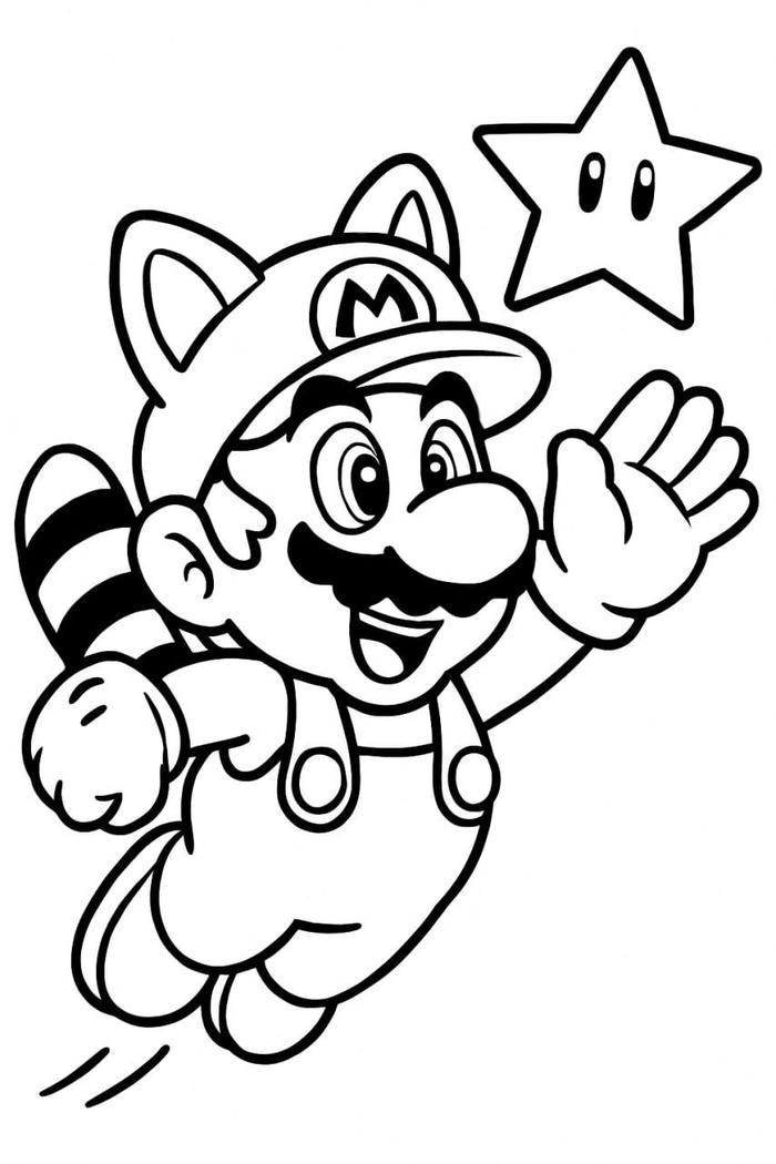 ảnh tranh tô màu mario nhân vật game