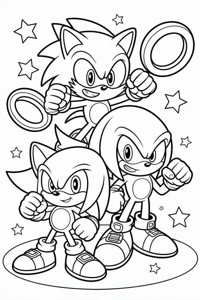 ảnh tranh tô màu sonic phù hợp in giấy