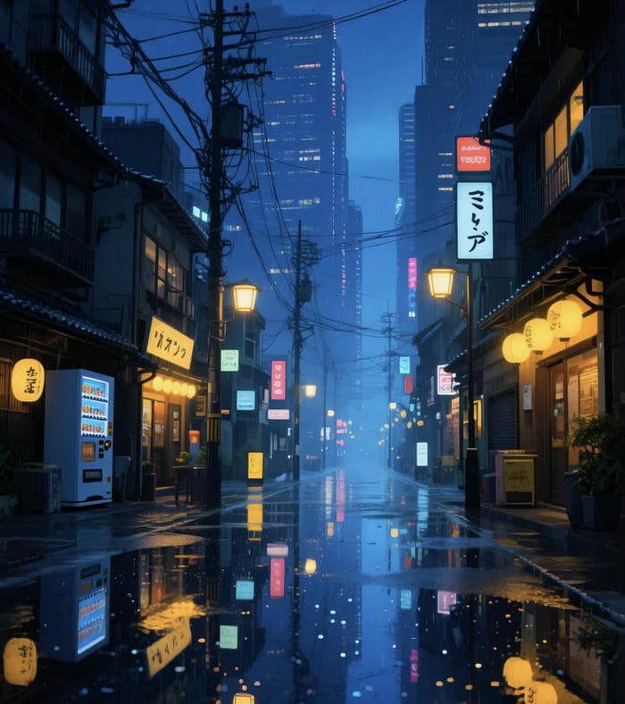 anime buồn trời mưa