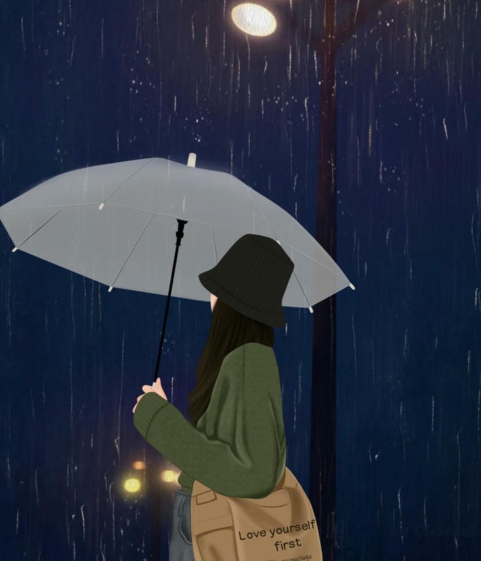 anime buồn trời tối mưa