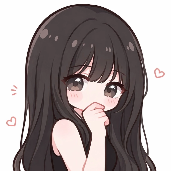 anime girl chibi cute với biểu cảm siêu dễ thương