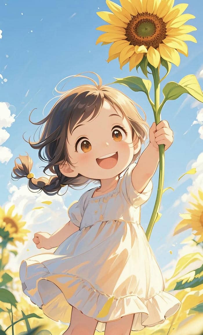 anime giữa đồng hướng dương