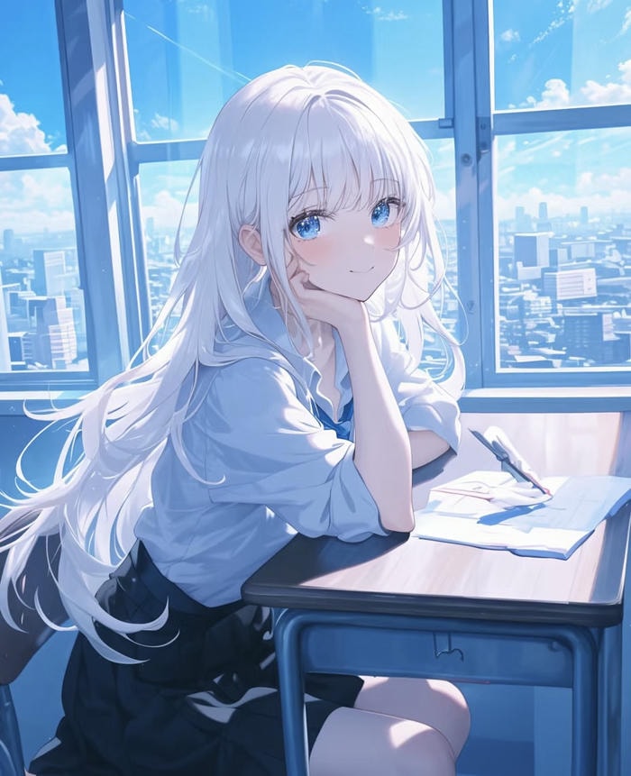 anime màu xanh tĩnh lặng