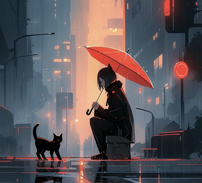 anime mưa buồn ngoài trời