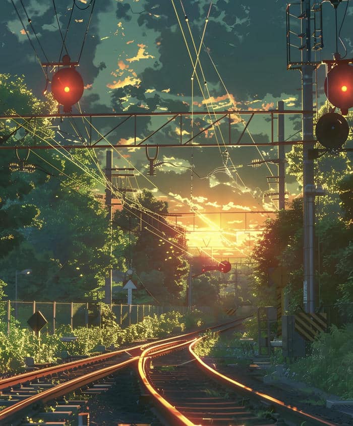 anime ngắm hoàng hôn