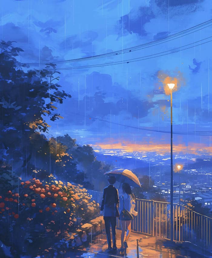 anime ngắm mưa buồn