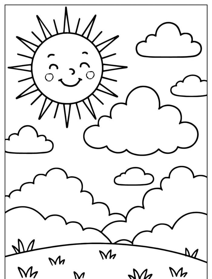 bản tô màu đám mây đẹp