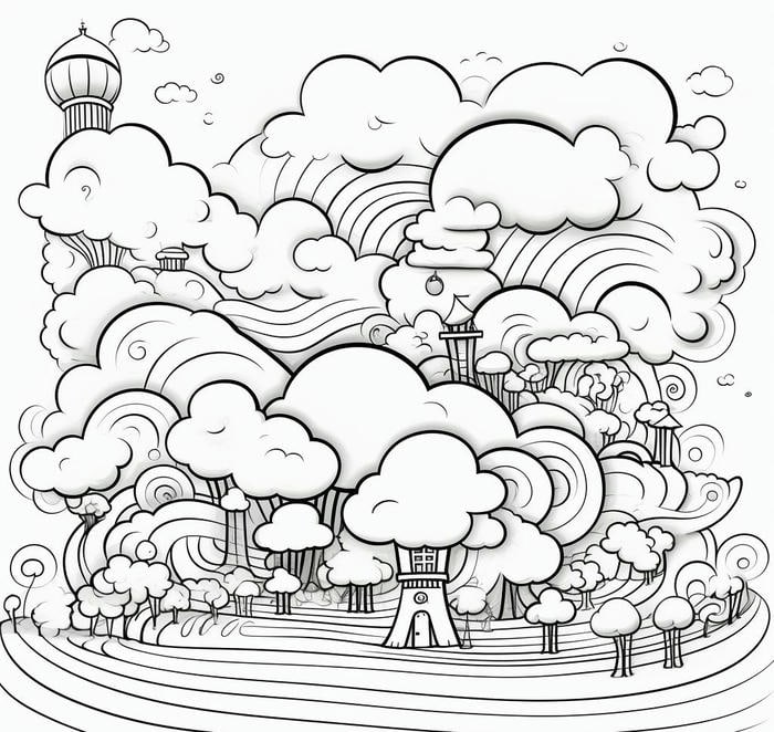 bản tô màu mây cuồn cuộn