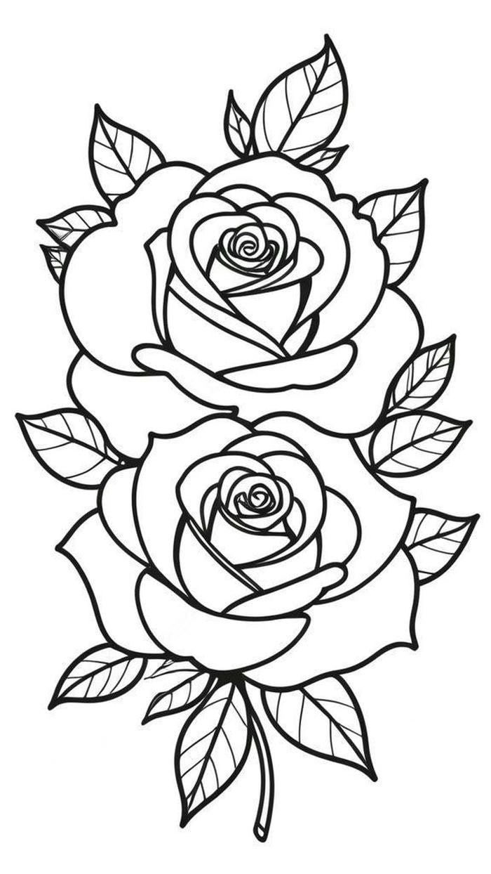 bản vẽ bông hồng dễ hoàn thiện