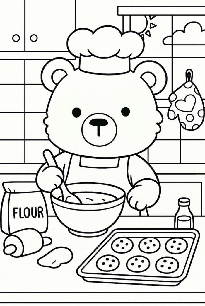 bản vẽ gấu không nền trắng