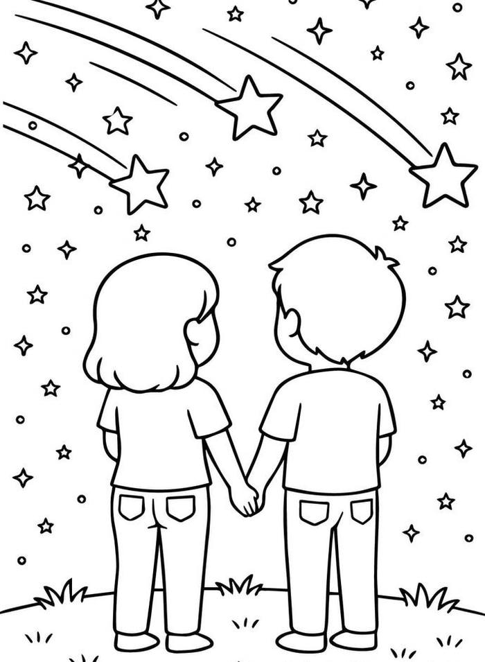 ảnh tô màu ngôi sao lãng mạn