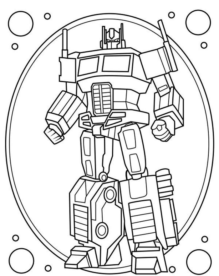 bản vẽ robot trắng đen cho trẻ tập tô